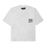 M'$ PAISLEY PATCHWORK MILITIA MOCK NECK TEE IN WHITE