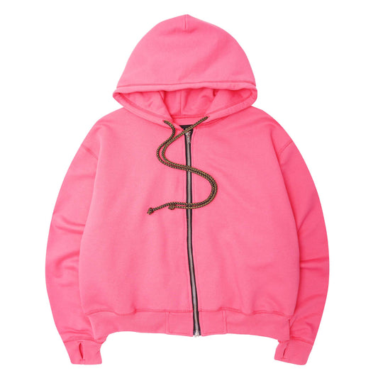 CLASSIC ZIP HOODIE IN  STATIC PINK