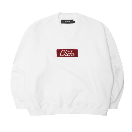 "CHOKE" MILITIA SWEATSHIRT IN WHITE