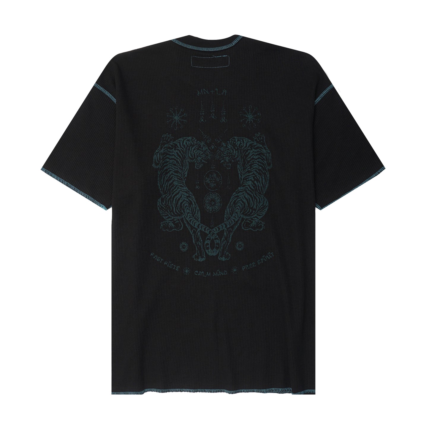 "FCF" WAFFLE TEE IN ANTHRACITE/JADE