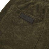 TOWEL TERRY SWEATSHORTS IN OLIVE