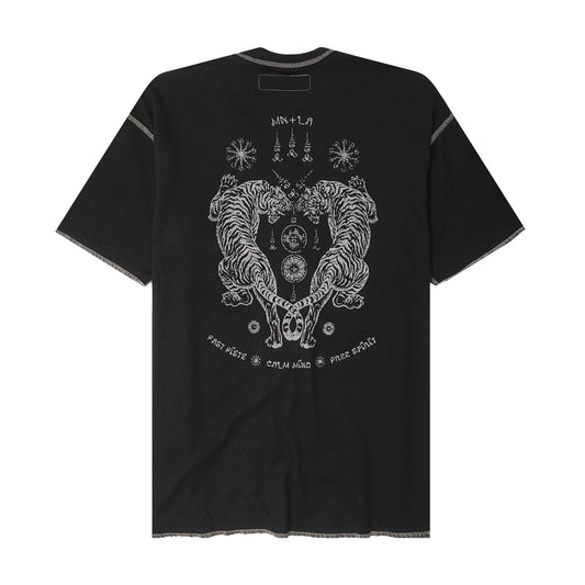 "FCF" WAFFLE TEE IN ANTHRACITE/WHITE