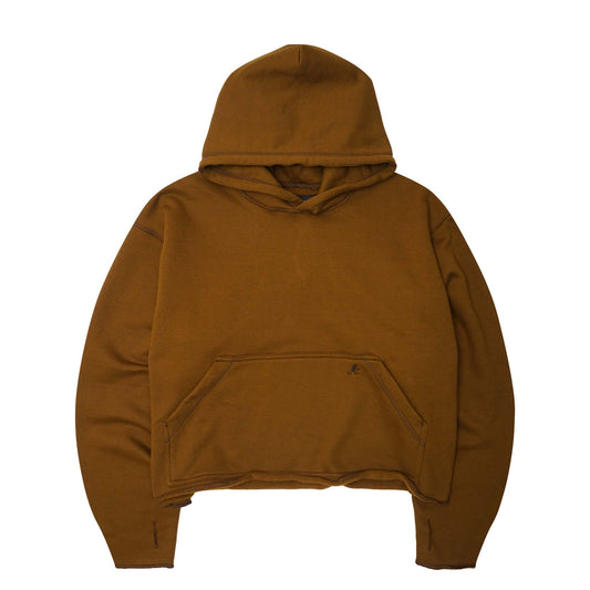M+ CUTOFF HOODIE IN RUST
