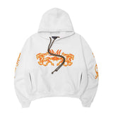 "BURNING STALLION" HOODIE IN WHITE