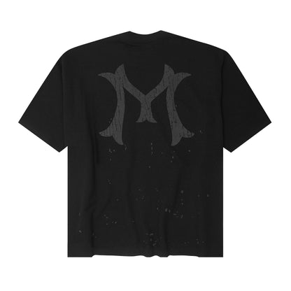 "HITTER" WAFFLE MOCK NECK V2 TEE IN ANTHRACITE