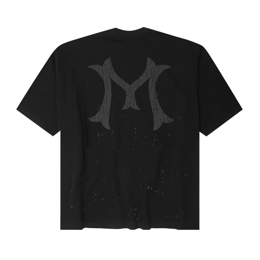 "HITTER" WAFFLE MOCK NECK V2 TEE IN ANTHRACITE