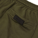 FRENCH TERRY RAW FINISH SWEATSHORTS IN OLIVE