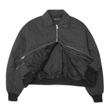 "FLOW" BOMBER JACKET IN MIDNIGHT HEATHER