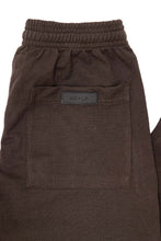 PIQUE PLEATED WIDE PANTS IN WOOD