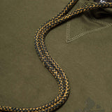 M'$ PAISLEY PATCHWORK MILITIA HOODIE IN OLIVE