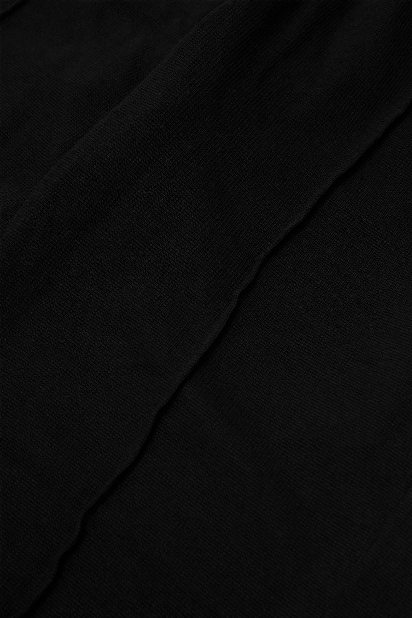 WAFFLE WEAVE PLEATED WIDE PANTS IN CAVIAR