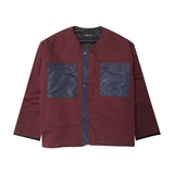 NEEDLEWORK CARDIGAN IN WINE