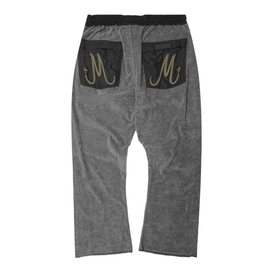 M+ TOWEL BOOTCUT PANTS IN CEMENT