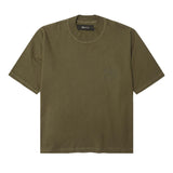 "CROP CIRCLES" MOCK NECK TEE IN OLIVE