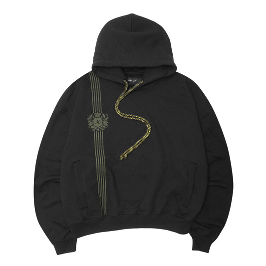 "COPACABANA" HOODIE IN ANTHRACITE/MOSS