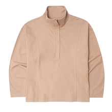 QUARTER ZIP L/S TEE IN BISQUE