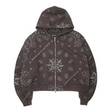CLASSIC ZIP HOODIE IN IRON PAISLEY