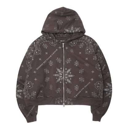 CLASSIC ZIP HOODIE IN IRON PAISLEY