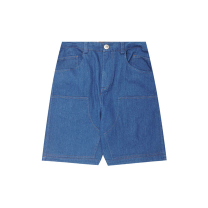 "TRUE BLUE" DOUBLE KNEE PHAT SHORTS