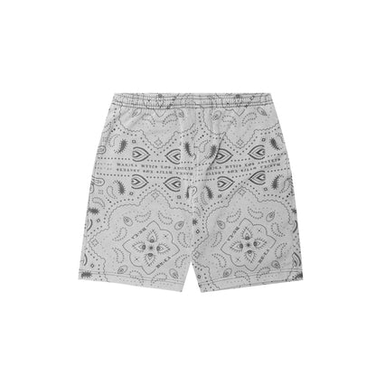 PEACE PAISLEY COURT SHORTS IN STEEL