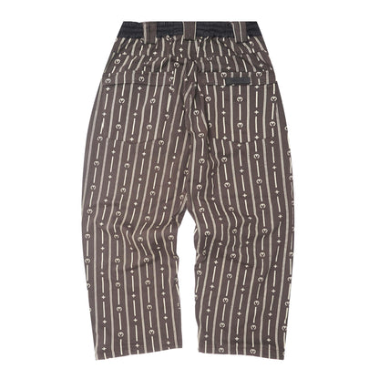 M+ PINSTRIPED OVERPOCKET PHAT PANTS IN CHARCOAL GREY
