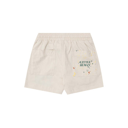 "PAINT SPLAT" LITTLE HUMAN™ PLEATED SHORTS IN OAT