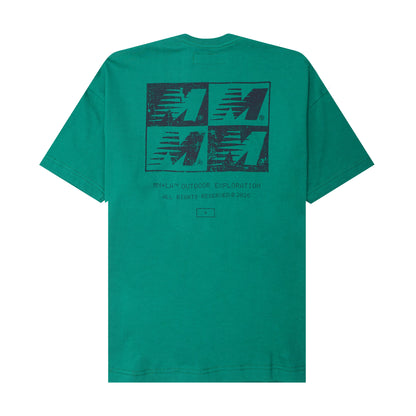 "OUTDOOR EXPLORATION" MULTI LOGO TEE IN JADE