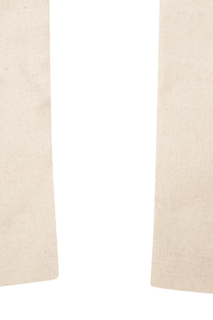 LINEN PLEATED WIDE PANTS IN OAT/OLIVE
