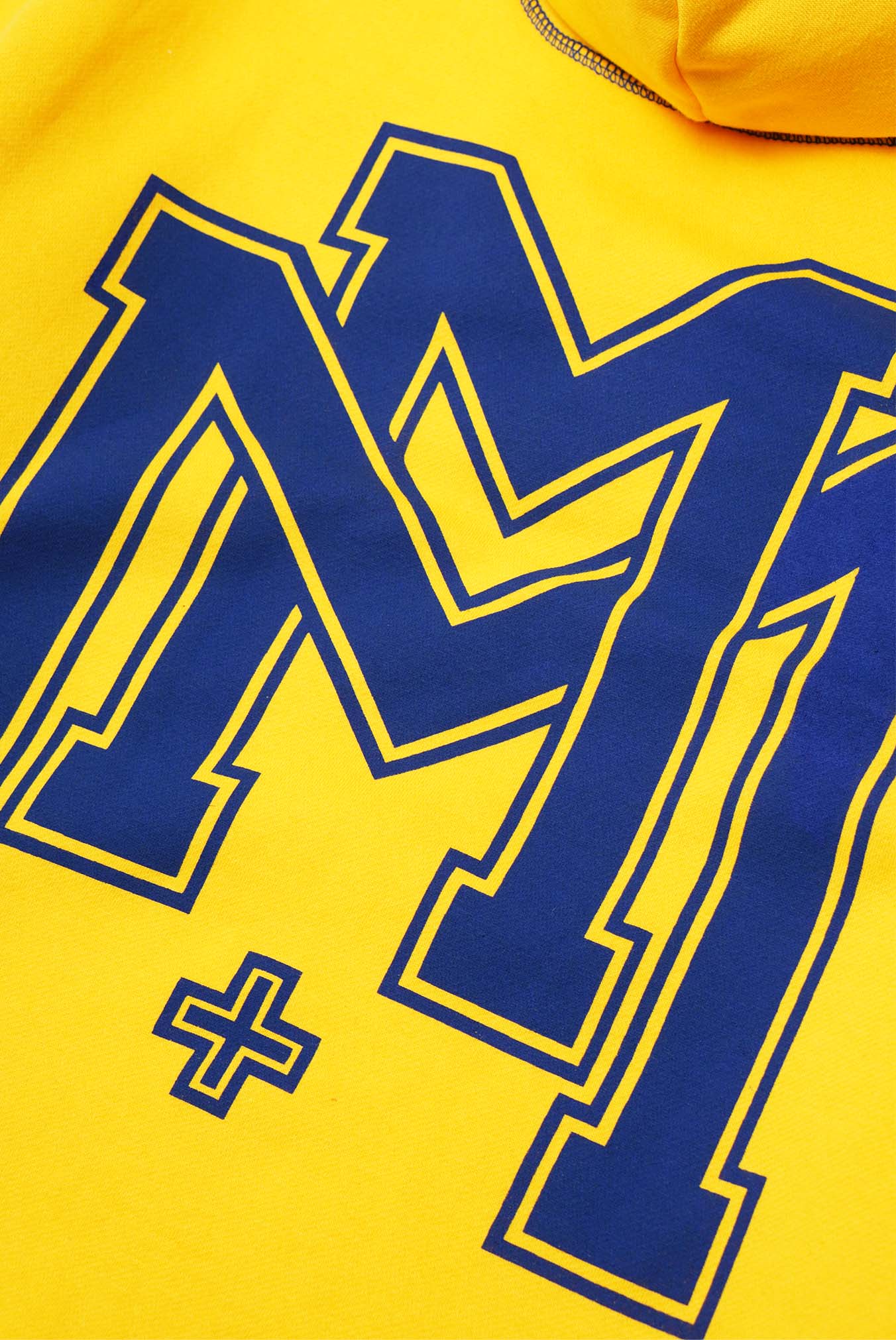 "M'$ UNIVERSITY V2" CUTOFF HOODIE IN CANARY YELLOW