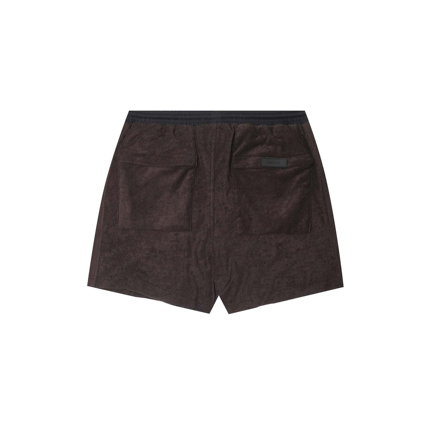 TOWEL STRIDE SHORTS IN CHARCOAL GREY