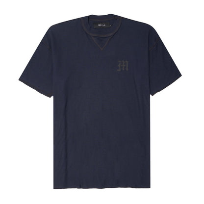 “M’$ SPECK V2” WAFFLE TEE IN NAVY
