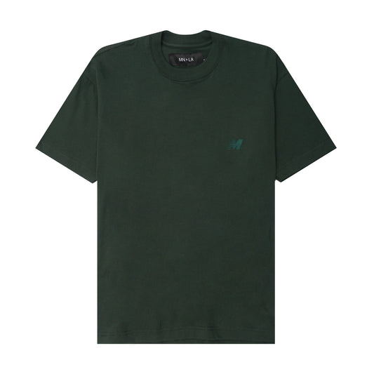 "OUTDOOR EXPLORATION" MULTI LOGO TEE IN HUNTER GREEN