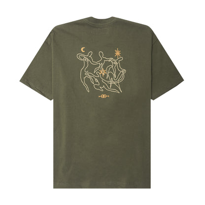 "ETERNAL RYTHM"  ULTRA HEAVY TEE IN OLIVE