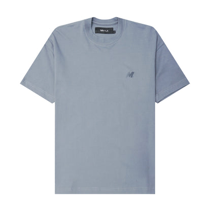"OUTDOOR EXPLORATION" MULTI LOGO TEE IN GLACIER