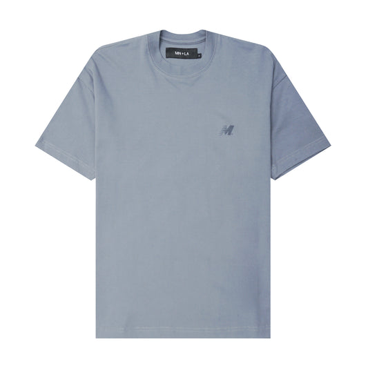 "OUTDOOR EXPLORATION" MULTI LOGO TEE IN GLACIER