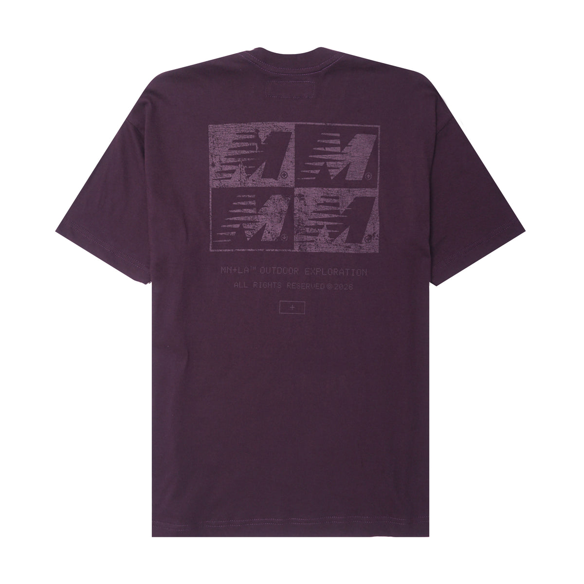 "OUTDOOR EXPLORATION" MULTI LOGO TEE IN SHADOW PURPLE