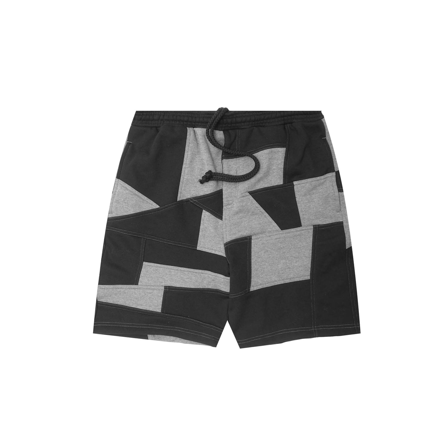 NEEDLEWORK SWEATSHORTS IN CAVIAR/HEATHER GREY