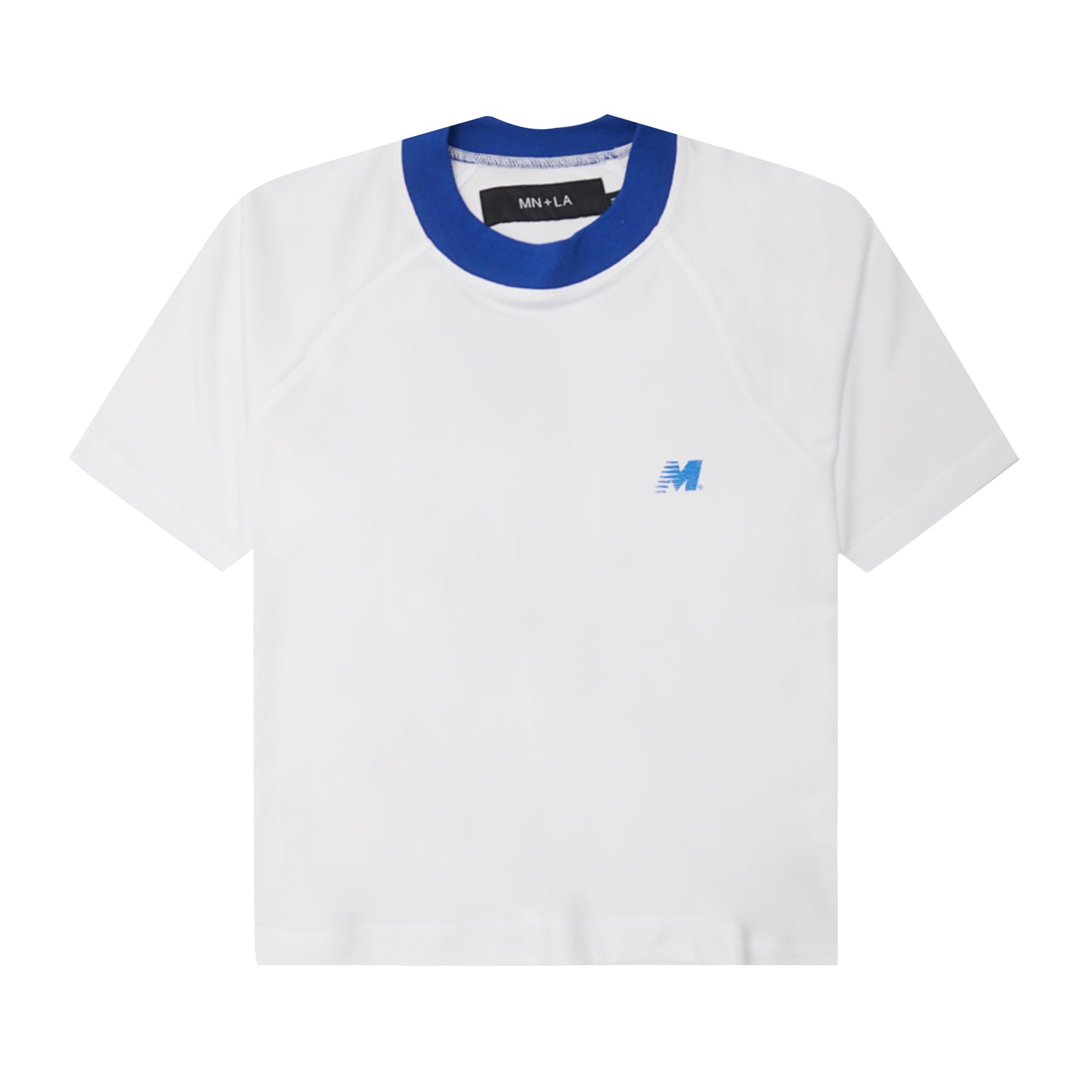 "ARE WE THERE YET?" TEE IN WHITE/ELECTRIC BLUE