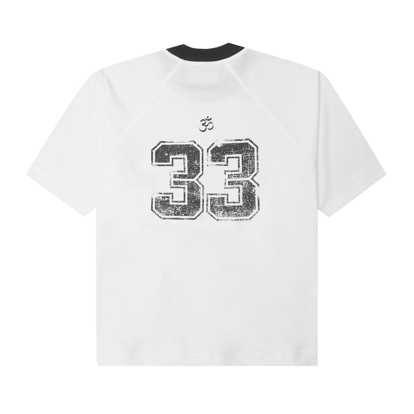 "33" TEE IN WHITE/CHARCOAL GREY