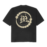 "CROP CIRCLES" MOCK NECK TEE