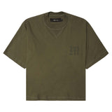 M'$ PAISLEY PATCHWORK MILITIA MOCK NECK TEE IN OLIVE