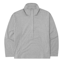 QUARTER ZIP L/S TEE IN HEATHER GREY