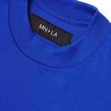 "TAKE NO SHIT, DO NO HARM" TEE IN ELECTRIC BLUE