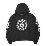 "DIGITAL SACRED HEART" HOODIE IN CAVIAR