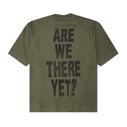 "ARE WE THERE YET?" TEE IN OLIVE
