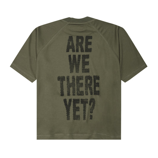 "ARE WE THERE YET?" TEE IN OLIVE