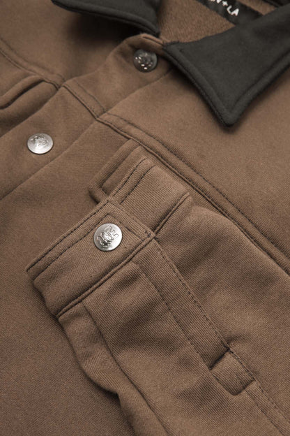 LOUNGE TRUCKER JACKET IN OLIVE DRAB