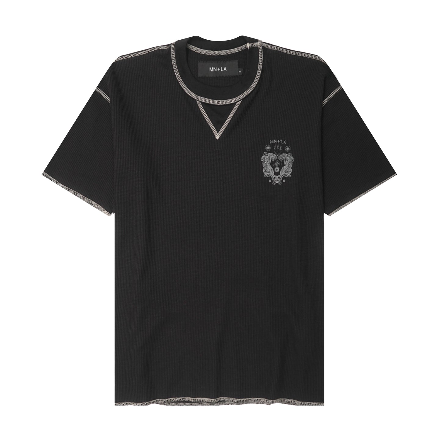 "FCF" WAFFLE TEE IN ANTHRACITE/WHITE