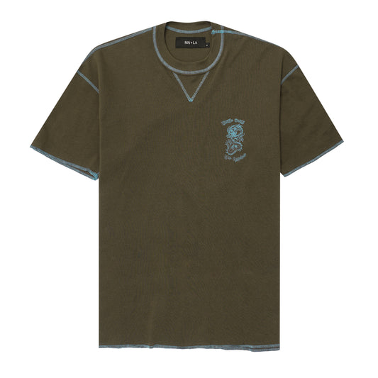 "YEAR OF THE DRAGON" MILITIA BOX TEE IN OLIVE