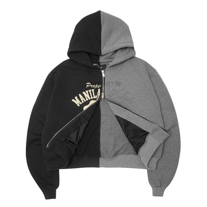MN+LA™ SPLIT HOODIE IN ANTHRACITE/HEATHER GREY